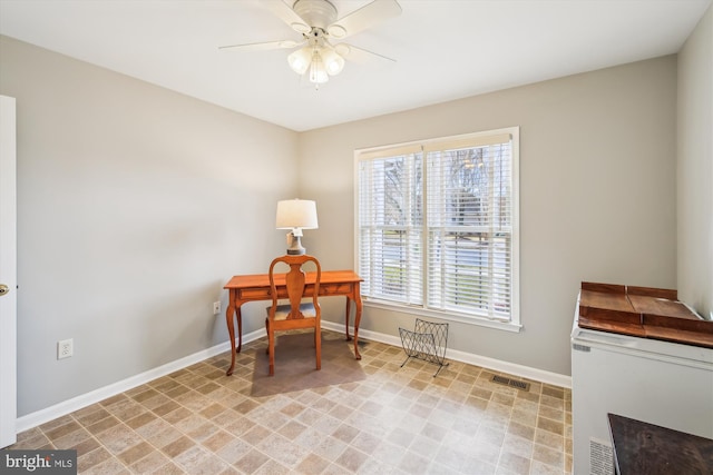 office with ceiling fan