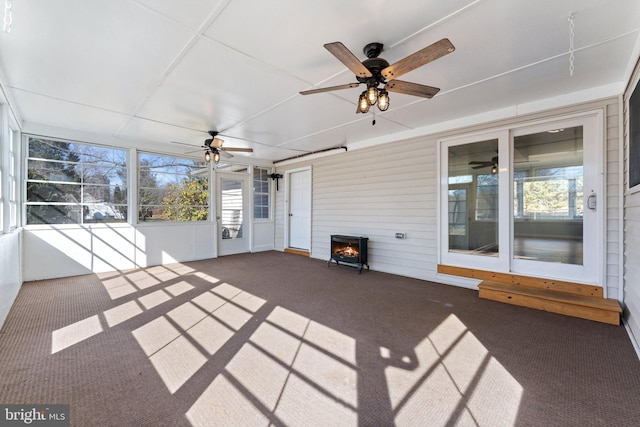 view of unfurnished sunroom