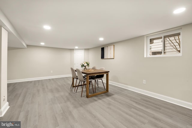 dining room featuring light hardwood / wood-style flooring