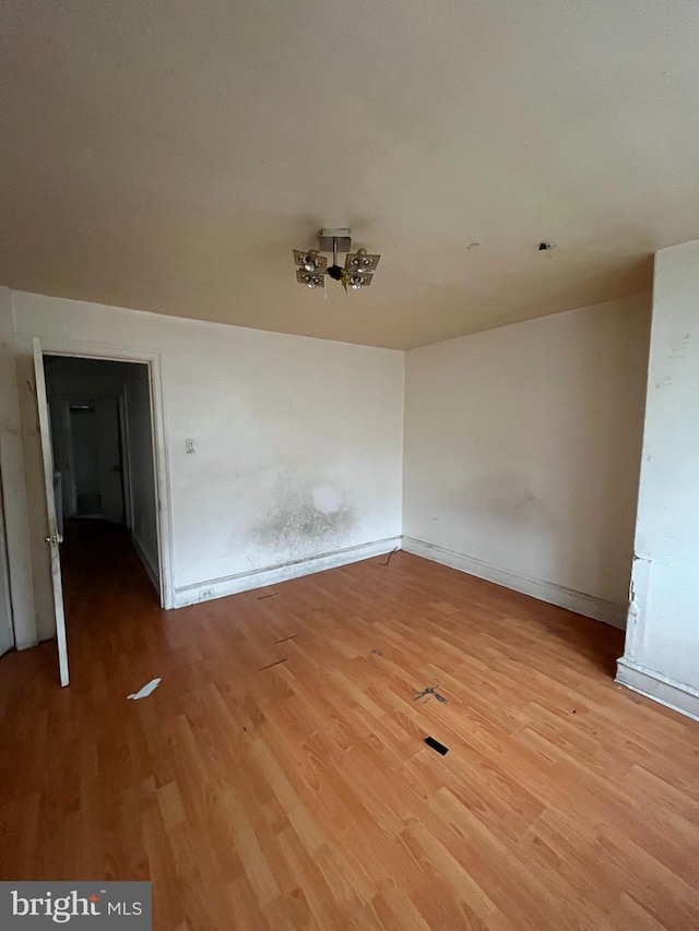 empty room featuring light wood-type flooring