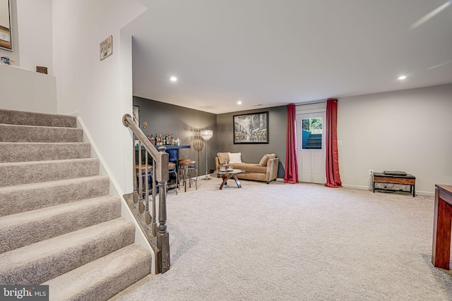 interior space featuring carpet floors