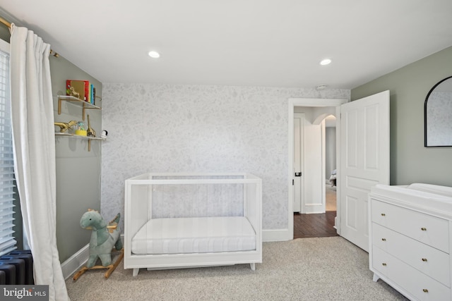 view of carpeted bedroom