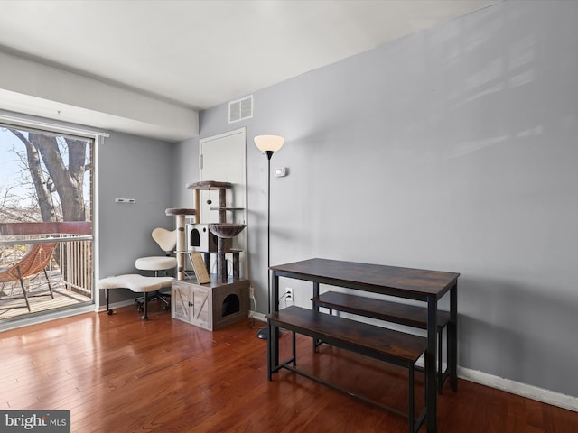 misc room with wood-type flooring