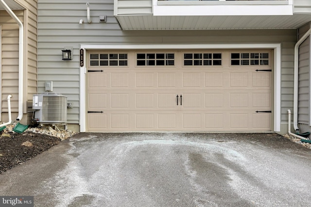 garage featuring central air condition unit