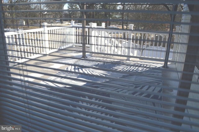 view of snow covered deck