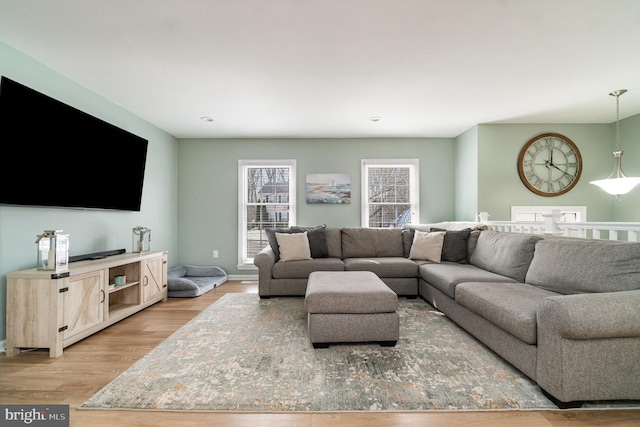 living room featuring hardwood / wood-style flooring