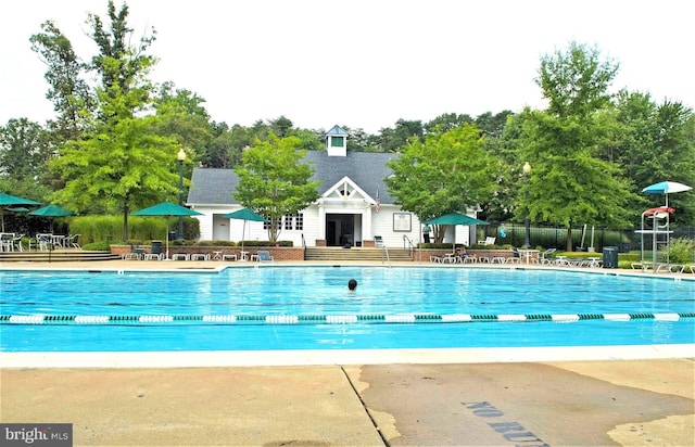 view of pool featuring a patio area