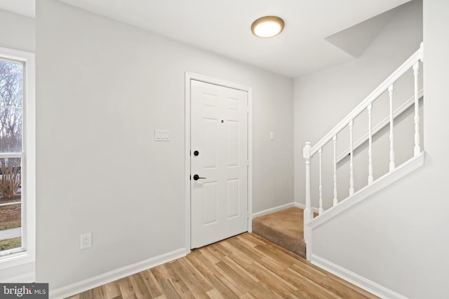 entrance foyer featuring light hardwood / wood-style floors