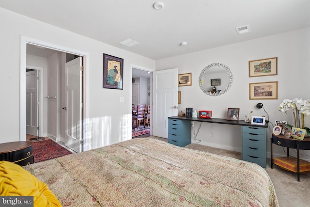 view of carpeted bedroom