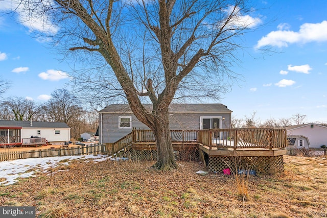 exterior space featuring a deck