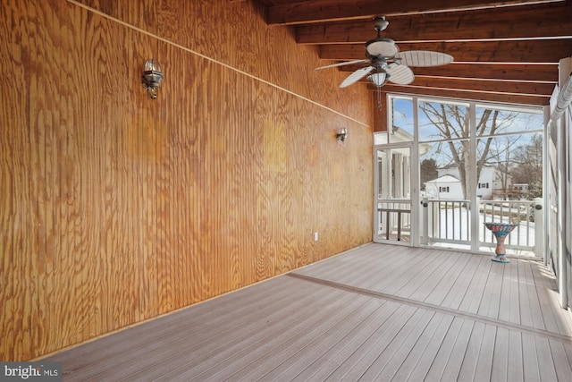 wooden terrace with ceiling fan