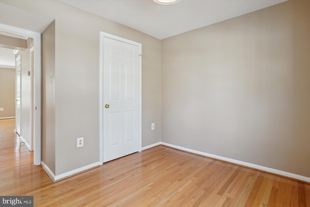 unfurnished bedroom with light hardwood / wood-style floors