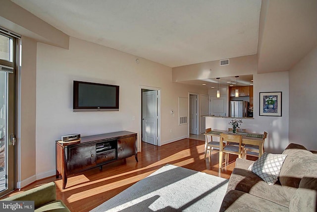 living room featuring hardwood / wood-style flooring