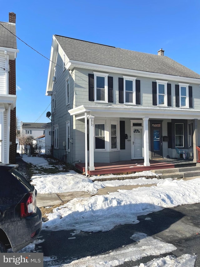 view of front of house with covered porch