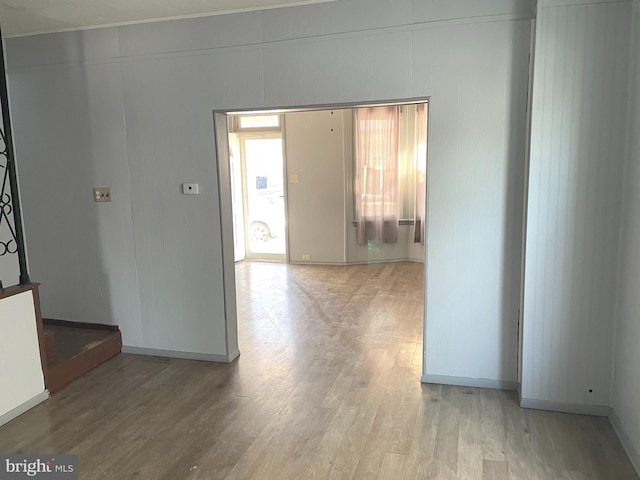 unfurnished room featuring light wood-type flooring