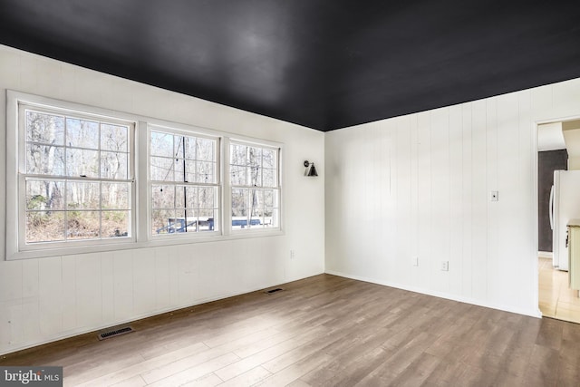 empty room featuring a healthy amount of sunlight and wood-type flooring