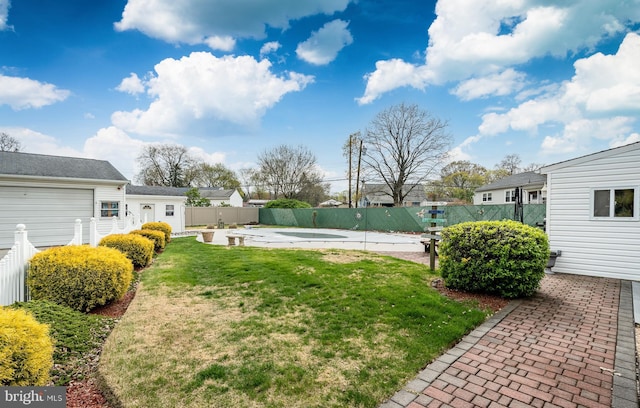 view of yard featuring a fenced backyard and a patio area