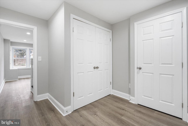 hall featuring light wood-type flooring