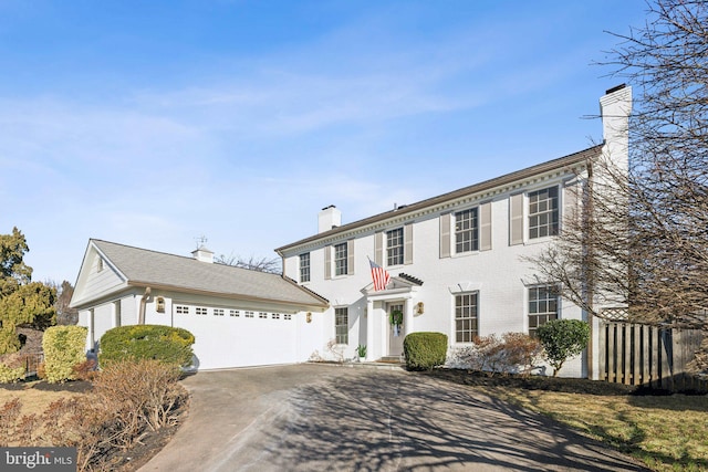 colonial house with a garage