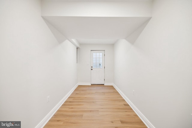 entryway with light hardwood / wood-style flooring