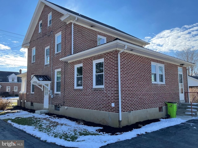 view of snowy exterior