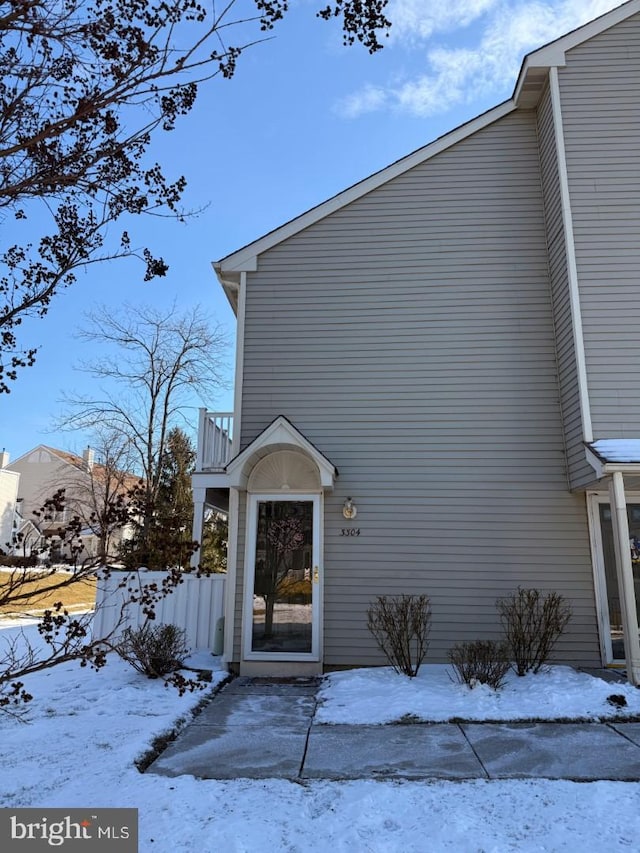 view of snowy exterior