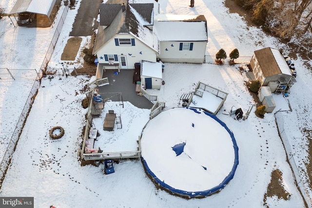 view of snowy aerial view