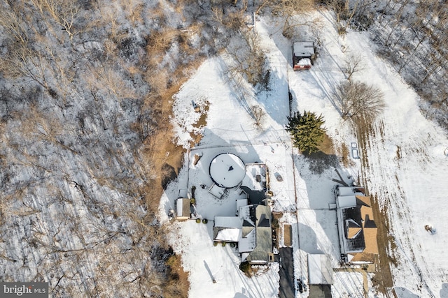 view of snowy aerial view