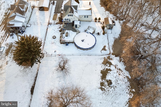 view of snowy aerial view