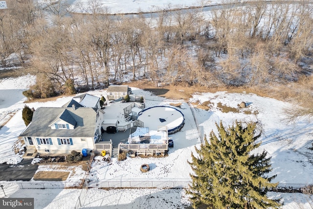 view of snowy aerial view