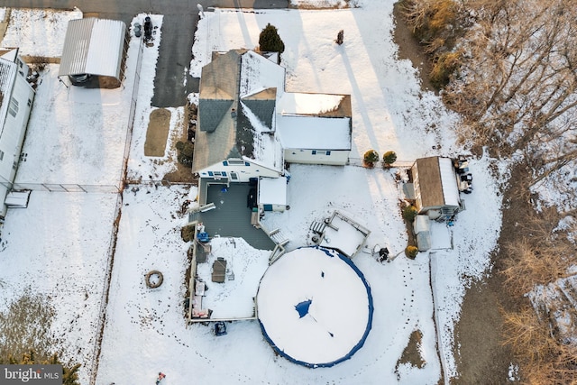 view of snowy aerial view