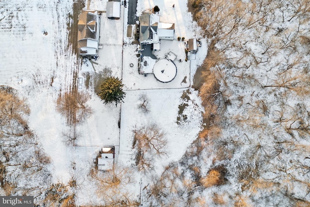 view of snowy aerial view