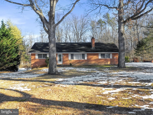 view of single story home