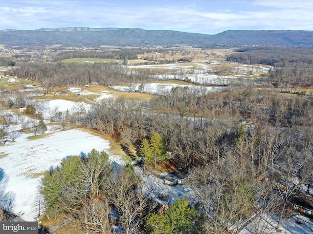 bird's eye view featuring a mountain view