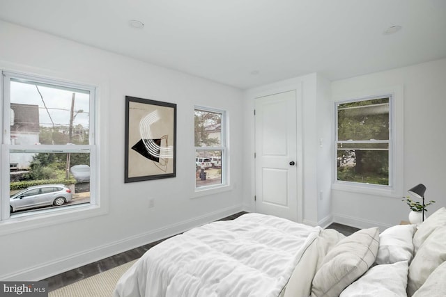 bedroom featuring hardwood / wood-style floors