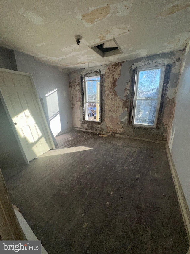 interior space featuring hardwood / wood-style floors and a wealth of natural light