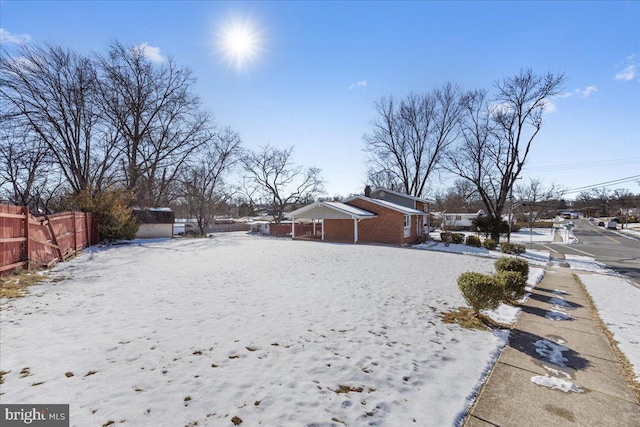 view of snowy yard