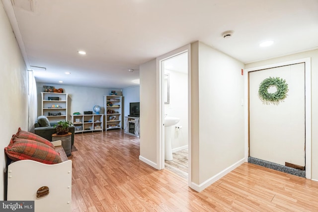 entryway featuring light hardwood / wood-style floors