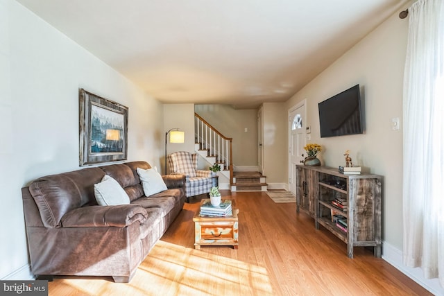 living room featuring hardwood / wood-style floors