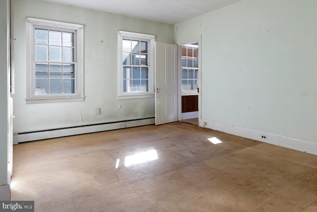 empty room with a baseboard radiator