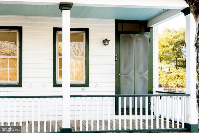 view of home's exterior with covered porch