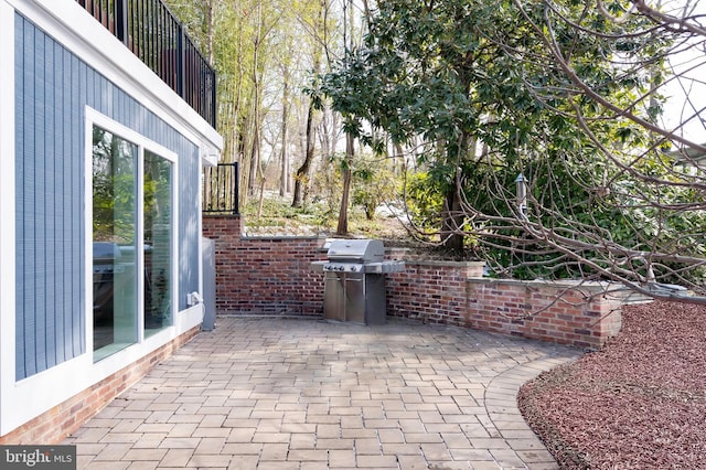 view of patio / terrace featuring a grill