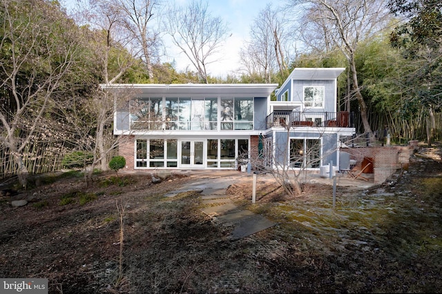 back of property with french doors