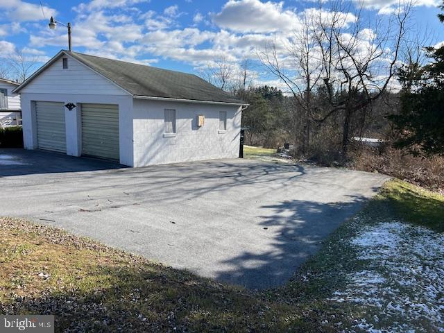 view of garage