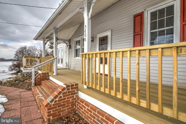 deck with a porch