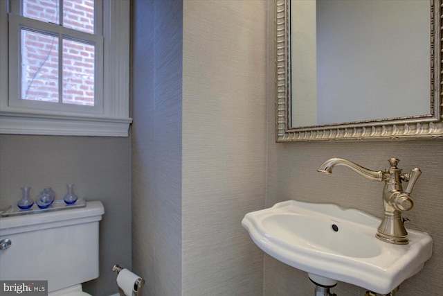 bathroom featuring toilet and a sink