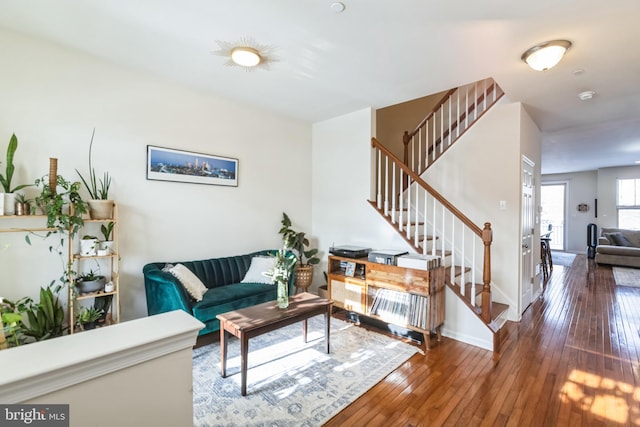 living room featuring wood-type flooring