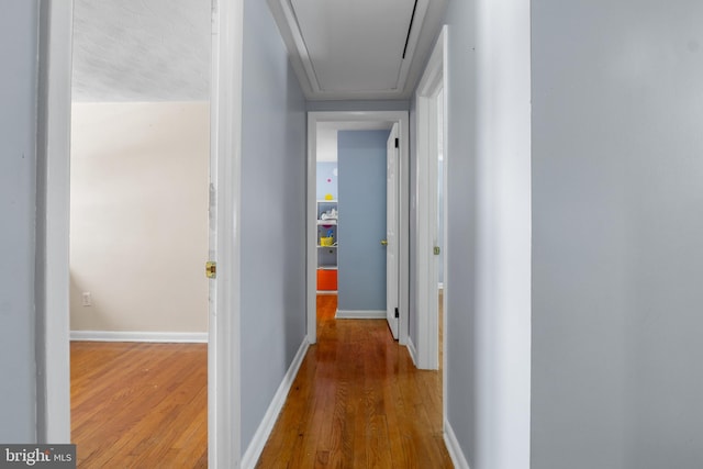 hall featuring light wood-type flooring