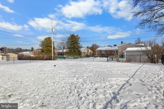 view of snowy yard