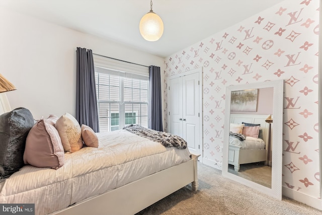 bedroom with carpet floors